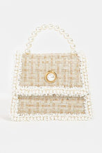 Load image into Gallery viewer, Fame Pearly Trim Woven Handbag